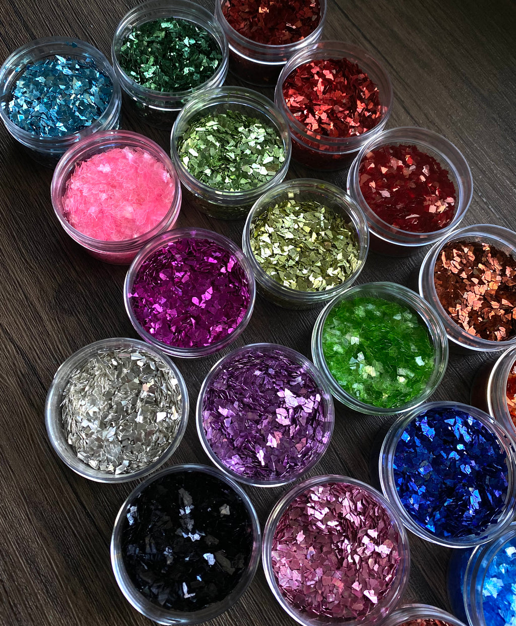 Colored Glitter Glass & Metal Shards